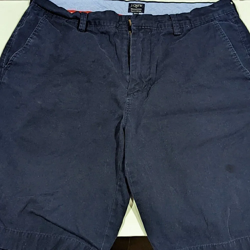 J. Crew Rivington Shorts Chino‎ Shorts Navy Blue Men size 34